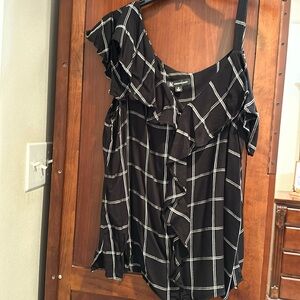 INC cold shoulder ruffle top